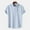 12#Light Blue, variant on Men Casual Solid Turndown Short Sleeve Button Closure Shirt Hawaii Blouse Blouses For Men Under 10 G 2024 Summer Loose Tee Shirts Blouse Short Sleeve Tunic Tops For Men