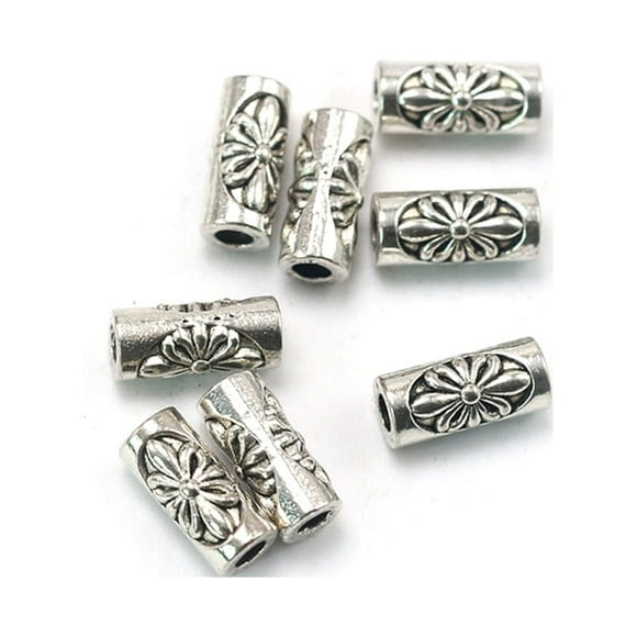 EeaseMX 50 cuentas de aleación retro colgantes, dijes DIY, accesorios para hacer joyas, para collares y pulseras (plata antigua)