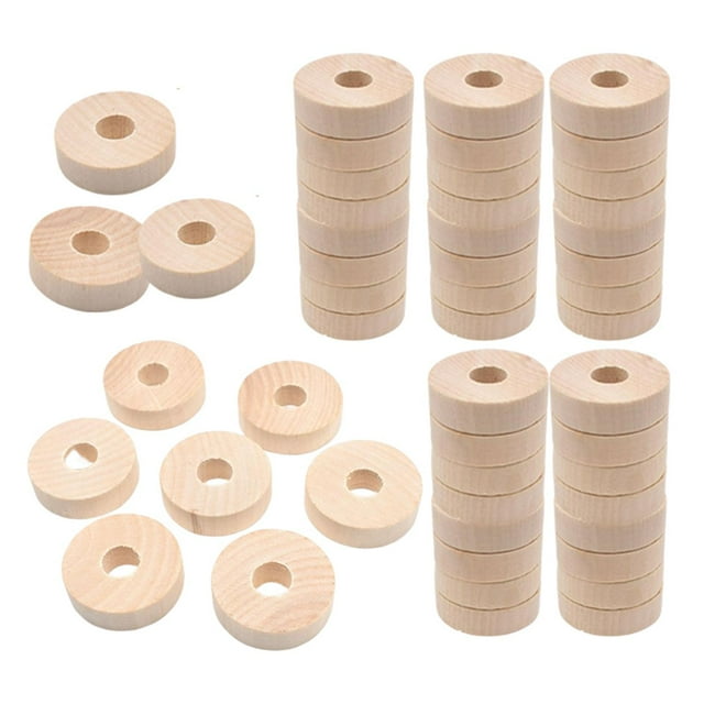 Abbracc 50 Pcs Roues en Bois Non Finies pour Modèles de Voitures Roues Rondes Peinture Écriture Enfants