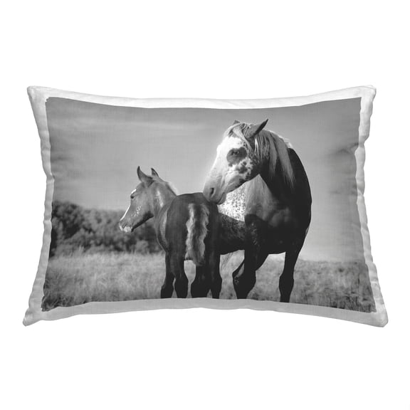 Stupell Industries Grey Horse & Foal Decorative Printed Throw Pillow, 14 x 20