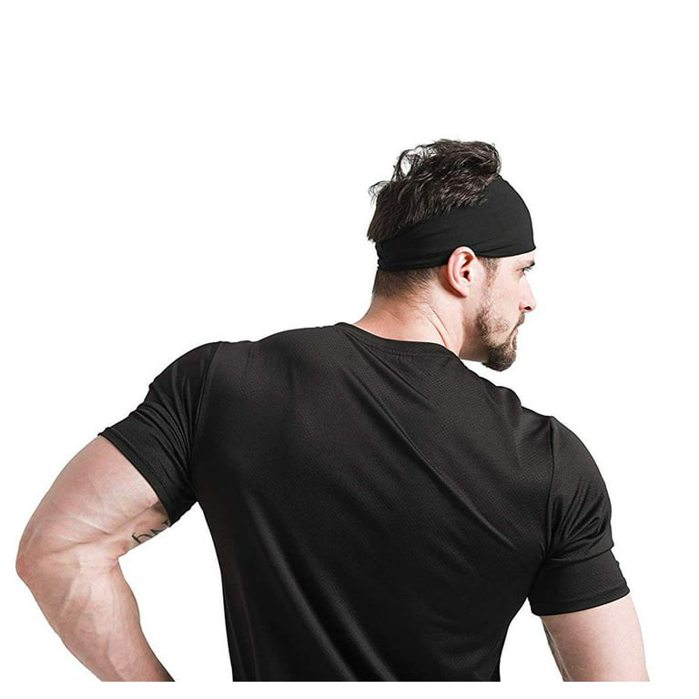 SYNVIG Mens Headband 4 Pack Sweatband for Men Workout Accessories Headwear  for Cycling,Running,Yoga,Basketball,Football,Fitness,Stretchy Unisex