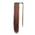 thumbnail image 2 of Extension de Queue de Cheval Droite Longue de 24 Pouces Aspect Naturel Postiches Enveloppantes Synthétiques Fibre Résistante à la Chaleur pour Femmes Noires Filles, Pull Toupie, 2 of 5