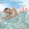 thumbnail image 3 of Light Green Blue Floral Cooling Blanket, Lightweight Breathable Summer Throw Blanket with Double Sided Cold Effect,Vintage Pastoral Botanical Picnic Beach Blankets Bed Sheet for Hot Sleepers 40"x60", 3 of 8