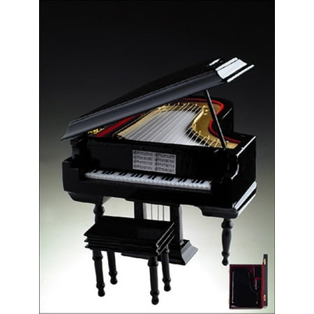 - Black Grand Piano with Case Musical Instrument Replica Mini Figurine 7 Inch New
