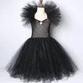 thumbnail image 4 of Disfraz de bruja maléfica de Halloween para niñas, vestido de princesa con tutú de reina malvada gótica negra para niñas, ropa de fiesta elegante, 4 of 5