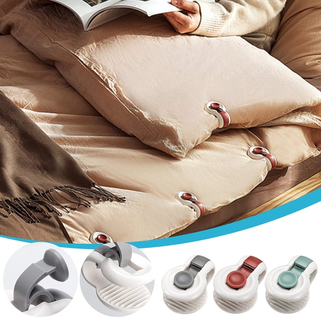 Fiudx Pinzas para Sujetar Colchas, Práctico Soporte para Sábanas, Diseño Seguro y Cómodo, Multiusos para Colchas, Fundas de Sofá, Cortinas y Alfombras, Juego de 6, Fácil Instalación.