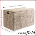 thumbnail image 7 of Casafield 30" Storage Chest with Lid, Handles, Safety Hinge - Whitewash White, Water Hyacinth Wicker Storage Trunk for Bedroom, Entry Way, Living Room, 7 of 7
