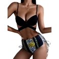 thumbnail image 2 of Ensemble Bikini Taille Haute Triangle Croisé 3 Pcs pour Femmes avec Paréo, 2 of 5
