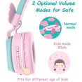 thumbnail image 6 of Riwbox BT05 Bluetooth Kids Headphones Wireless Foldable Headset Over Ear with Volume Limited and Mic/TF Card Compatible for iPad/iPhone/Tablet (Pink&Green), 6 of 7