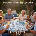 thumbnail image 3 of Round Outdoor Tablecloth with Umbrella Hole and Zipper, Blue Crab Coastal Tablecloth with Elastic Waterproof, Summer Beach Coral Conch Shell Patio Table Covers for 31" - 35" Picnic Pool Tables, 3 of 9