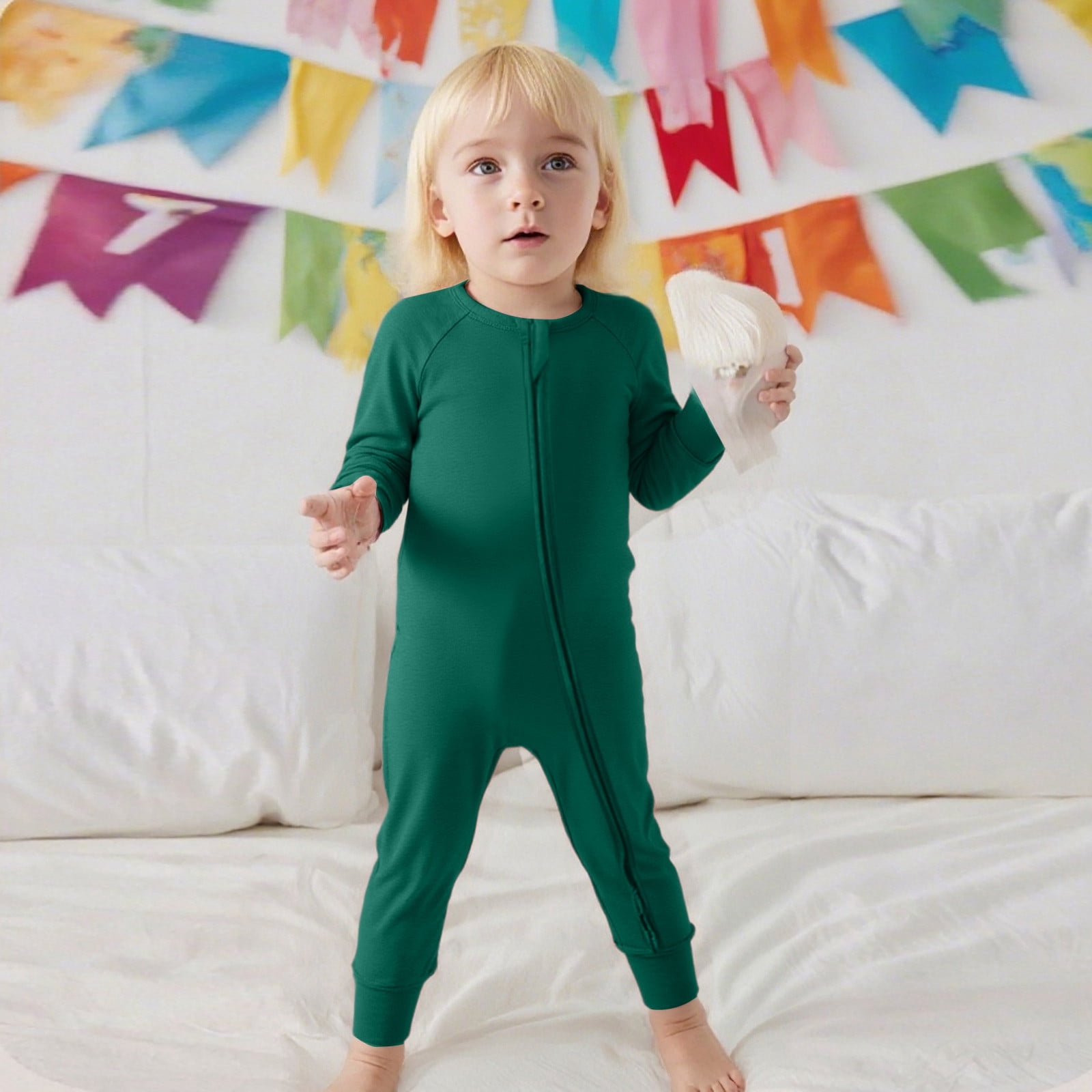 Long Sleeve Jumpsuit Boys Army Pajamas Baby Girl Bubble Romper