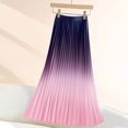 thumbnail image 2 of LWavelet Ombre Pleated Maxi Skirt Women Elegant Evening Party Stylish Versatile Bottoms Light pink One Size, 2 of 5
