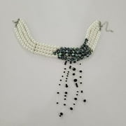 LINRONG New Design Halloween Jewelry Red Color Multilayer Necklace Pearl Necklace Halloween Blood Pearl Necklace Blood Drop Tassel Chokers STYLE 2