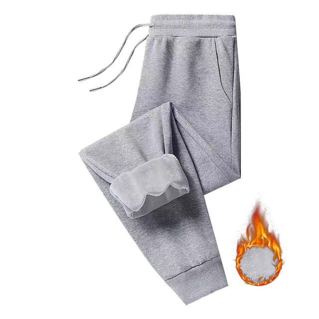 Pantalons de Survêtement Gris pour Femmes Mode Décontractée Pantalons Épais en Polaire