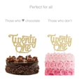 thumbnail image 2 of 21st Birthday Cake Topper - TWENTY ONE - 7" x 5" Double Sided Champagne Gold Glitter Cardstock - Perfect Touch for Your BDay Decorations - Food-Safe & Eco-Friendly Stand by Merry Expressions, 2 of 9