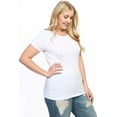 thumbnail image 4 of Women's & Juniors Basic Round Crew Neck Short Sleeve Stretch Cotton Spandex T-Shirts, 4 of 4