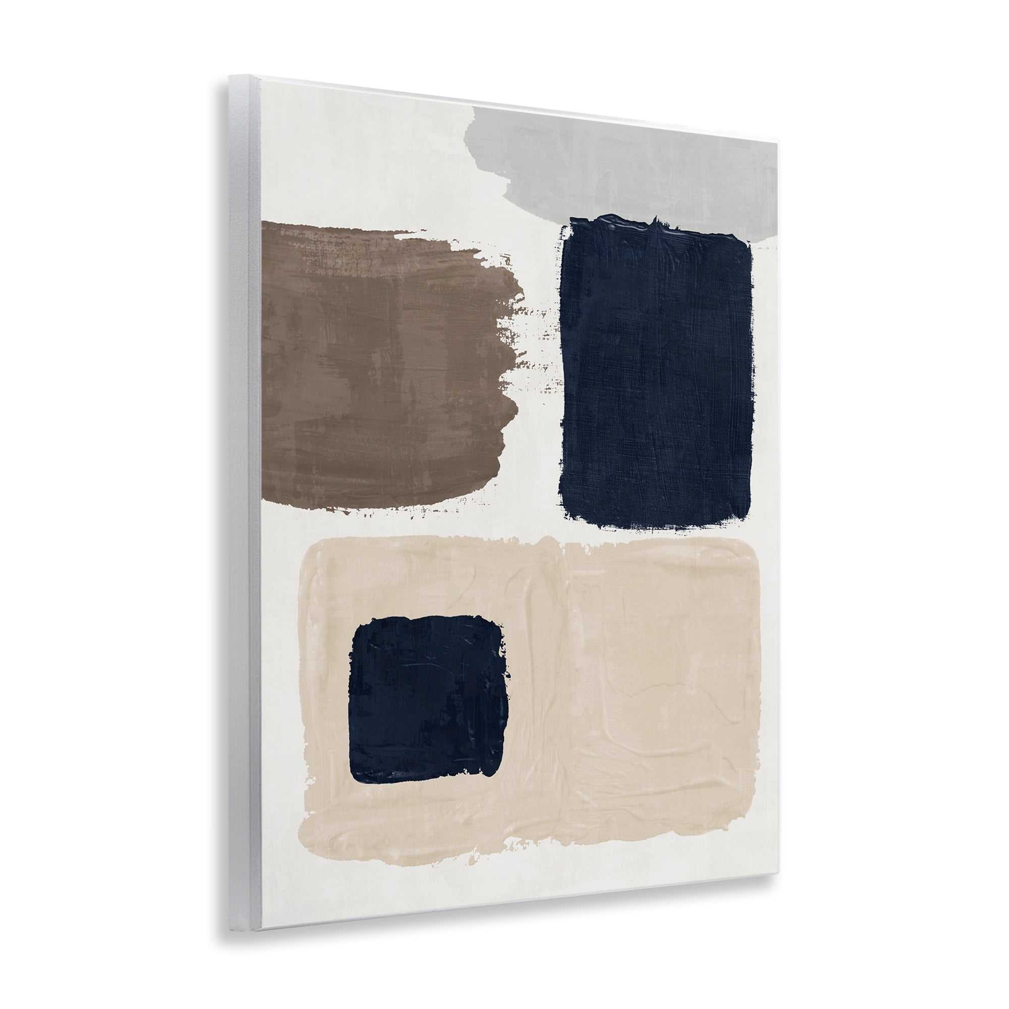 Stupell Industries Neutral Blocked Shapes Abstract Painting Unframed Art Print Wall Art, 11 x 14