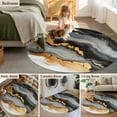 thumbnail image 6 of Black Golden 3ft Area Rug, Marble Aesthetics Modern Ink Painted Washable Non-Slip Small Round Rugs for Entryway Bedroom Kitchen, Soft Circle Carpet for Dining Room, Playroom Nursery Rug, 6 of 9
