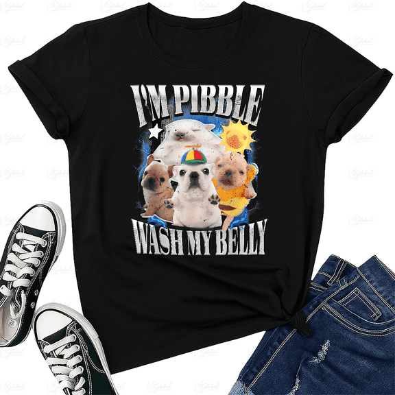 I Am Pibble Wash My Belly Funny Dog Meme Pet Humor Unisex T-shirt V15418, up to size 5XL