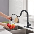 thumbnail image 3 of Matte Black Kitchen Faucets, Kitchen Faucets with Pull Down Sprayer, High Arc Single Handle Stainless Steel Sink Faucets 1 Holes, Kitchen Sink Faucets for Farmhouse Camper Laundry Rv Bar, 3 of 12