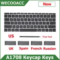 thumbnail image 2 of New Keyboard Keys Keycaps For Macbook Pro Retina 13" A1708 Keycap Key Cap US UK French Spain Russian German Hungary 2016 2017 French, 2 of 6