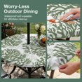 thumbnail image 5 of Round Outdoor Tablecloth with Umbrella Hole and Zipper, Dark Sage Green Coral Coastal Tablecloth with Elastic Waterproof, Summer Beach Nautical Ocean Patio Table Covers for 36" - 44" Pool Tables, 5 of 9
