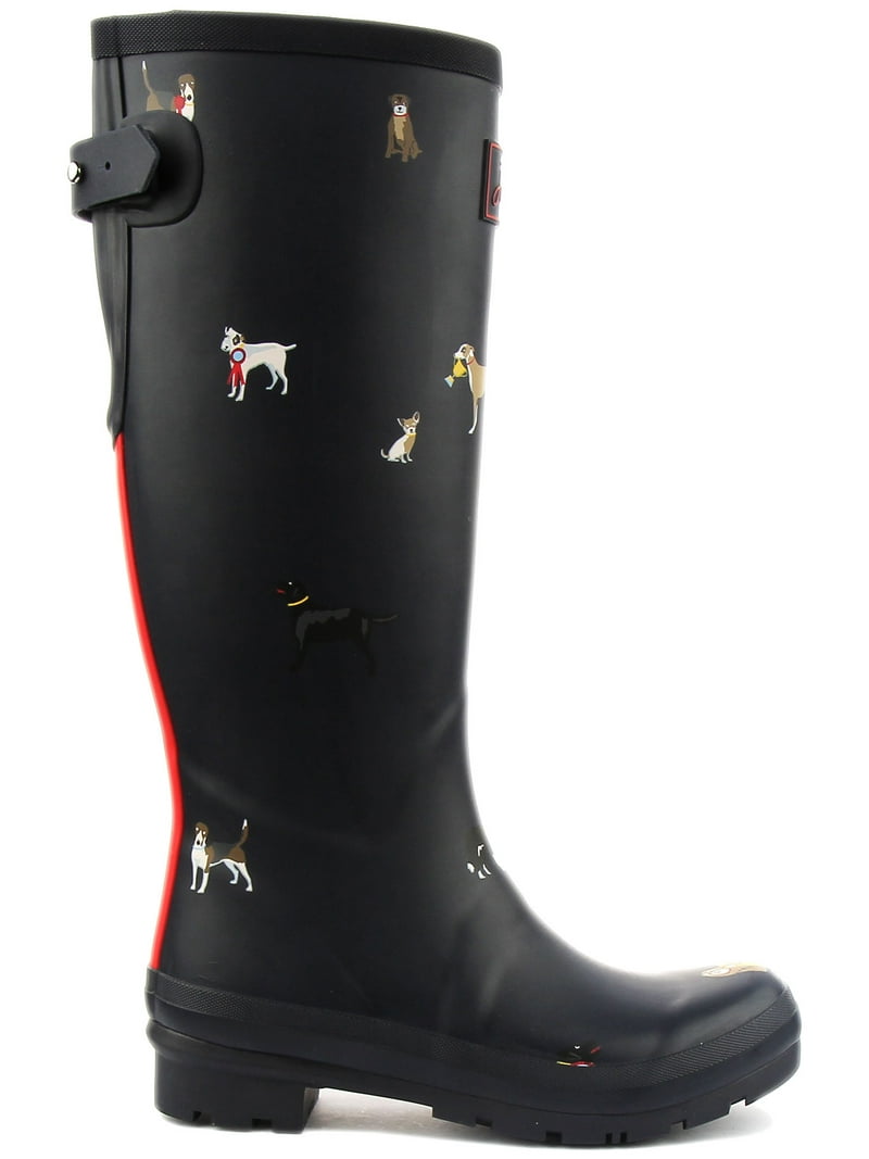 Joules Welly Print Women's Dog Printed Rain Boot With Back Strap