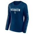 thumbnail image 4 of Women's Fanatics Deep Sea Blue Seattle Kraken Long and Short Sleeve Two-Pack T-Shirt Set, 4 of 5
