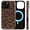 Shiny Luxury Bow Leopard Print, variant on Magnetic Case for iPhone 17, Vintage Camo Pattern Design, Shockproof Glossy 2 in 1 Dual Layer, MagSafe Compatible Protective Phone Case for Women Men Boys
