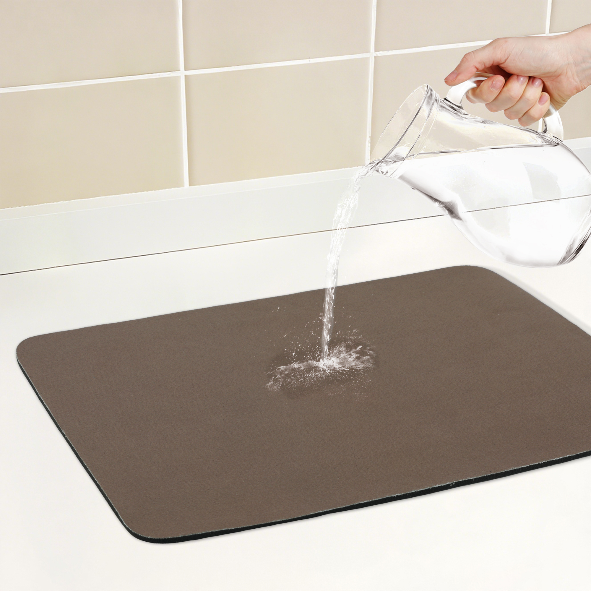 Unique Bargains Highly Absorbent Dish Drying Mat for Kitchen Coffee 15.7*11.8 inch