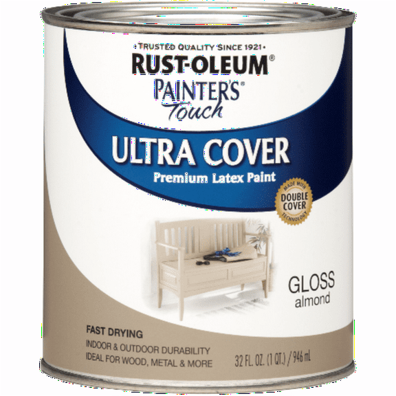 Rust-Oleum 2-Pack of 1 Qt 1994502 Almond Painter's Touch 2X Ultra Cover Premium Latex Paint