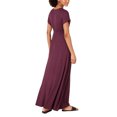thumbnail image 5 of Baywell Long skirt Solid Color Dress Loose Dress Adjustable Waist V Neck Leisure Dress, 5 of 9