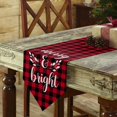 thumbnail image 3 of Table Runner Dresser Scarves Christmas Quote Farm Pine Branch Cotton Linen Burlap Table Cover Vintage Black and Red Plaid Lattice Table Runners for Family Kitchen Dining Holiday Party Banquet Decor, 3 of 5