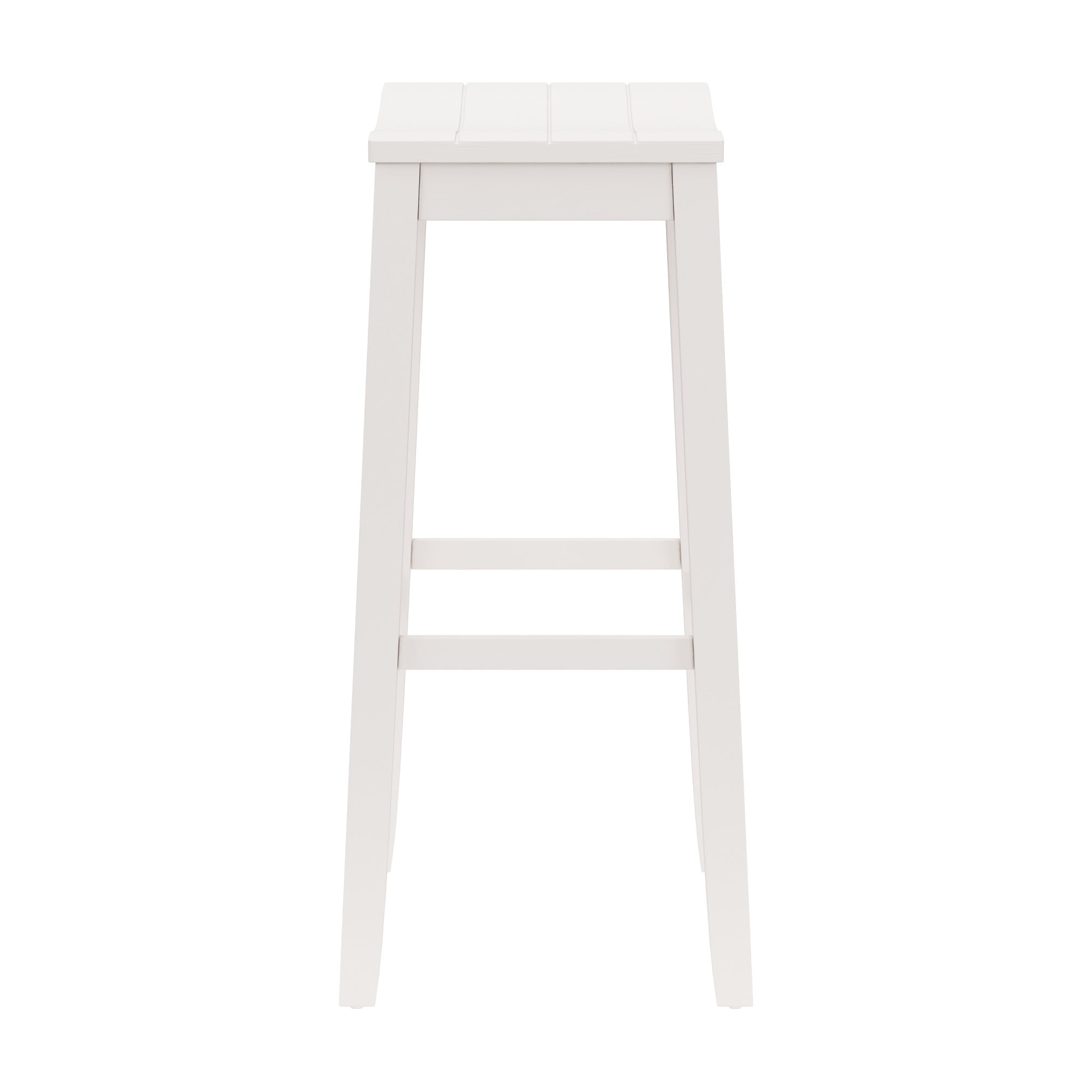 Woven Paths Fiddler Backless Wood Bar Height Stool, White