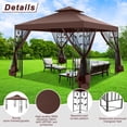 thumbnail image 5 of SANOPY 10'x13.3' Metal Patio Gazebo, Outdoor Gazebo Canopy Tent for Backyard with Mesh Curtains, Gazebos Shelter with Display Shelves, Steel Frame, Patio Covers for Tailgate, 5 of 9