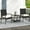 Black & White, variant on Costway 3 PCS Patio Furniture Set with 2-Tier Table Tempered Glass Tabletop & Soft Cushions White