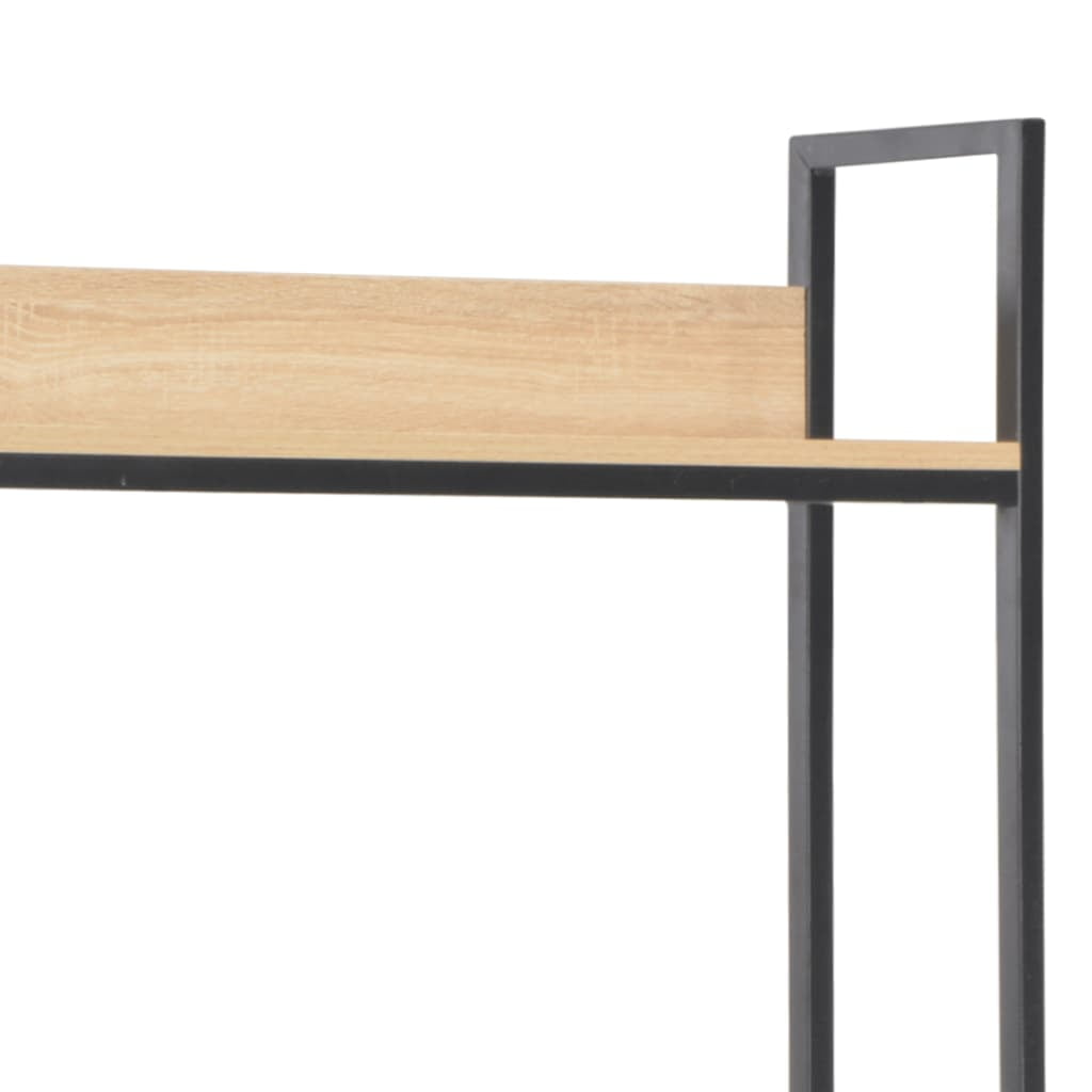 Kepooman Home Office Industrial PC Study Writing Working Table, 47.2" x 8.3" x 24.8", Black + Oak Kepooman Home Office Industrial PC Study Writing Working Table, 47.2" x 8.3" x 24.8", Black + Oak