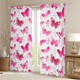 thumbnail image 2 of Feelyou Pink Butterlfy Blackout Curtains Set of 2 (52x84 Each), Princess Window Curtains, 2 of 6