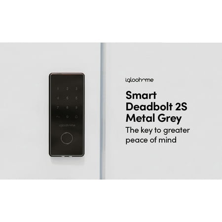 igloohome - 2S Smart Lock Bluetooth Retrofit Deadbolt with App/Keypad/Electronic Guest Key Access - Metal Gray