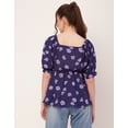 thumbnail image 4 of Moomaya Peplum Tops For Women, Printed Rayon Casual Top, 4 of 9