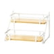 thumbnail image 1 of Estante de especias de 2 niveles, soporte para almacenamiento de tazas, organizador de condimentos de encimera, estante para condimentos de cocina, blanco, 1 of 9