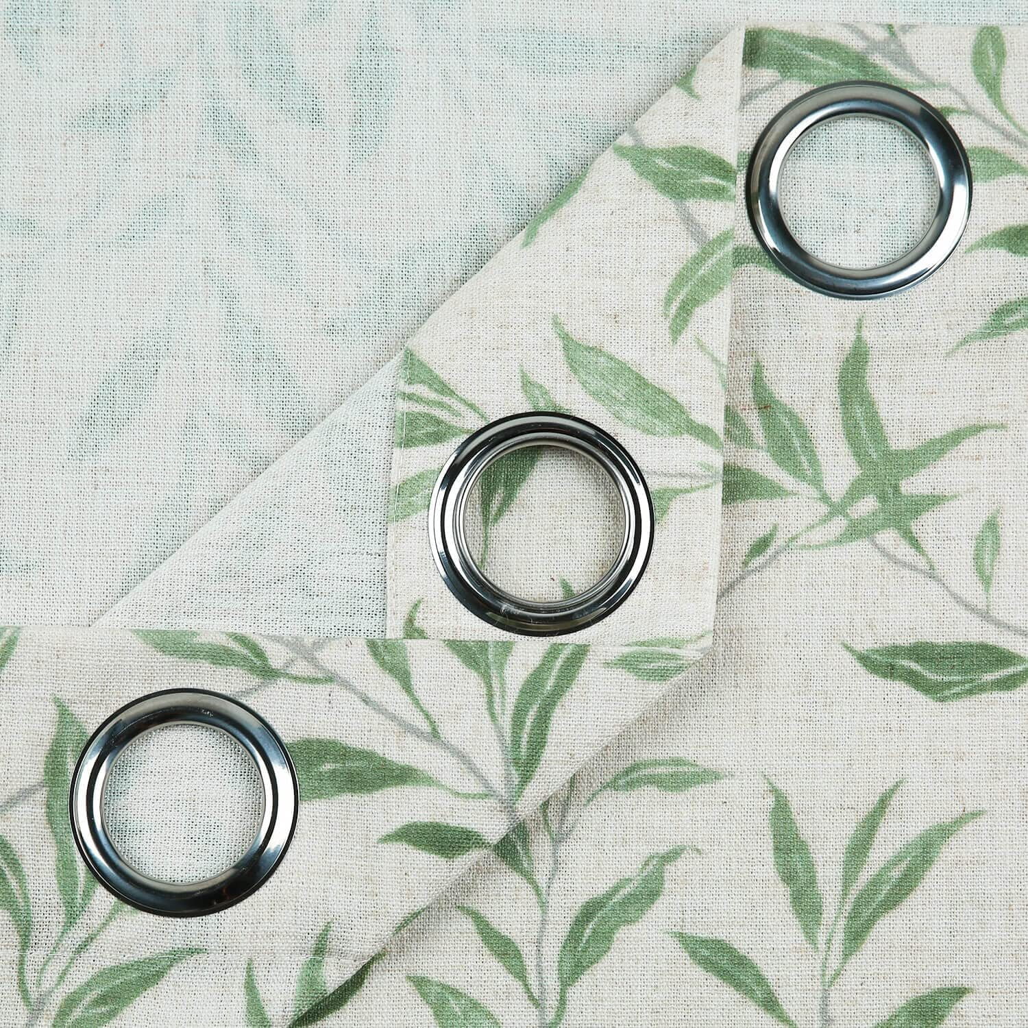 VOGOL Leaves Printed Decorative Farmhouse Window Treatments, Light Filtering Draperies for Bedroom Home Office, W52"xL96", One Panel, Green