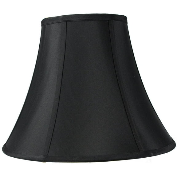 7x14x11" SLIP UNO FITTER Black Fabric with Gold Lining Bell Lampshade