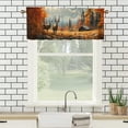 thumbnail image 3 of Fall Forest Deer Curtains Valances for Home Decor Rustic Wild Animal Moose Elk Autumn Farmhouse Thermal Insulated Room Darkening Curtain for Dinning Room 54 by 18 in, 1 Panel, 3 of 6