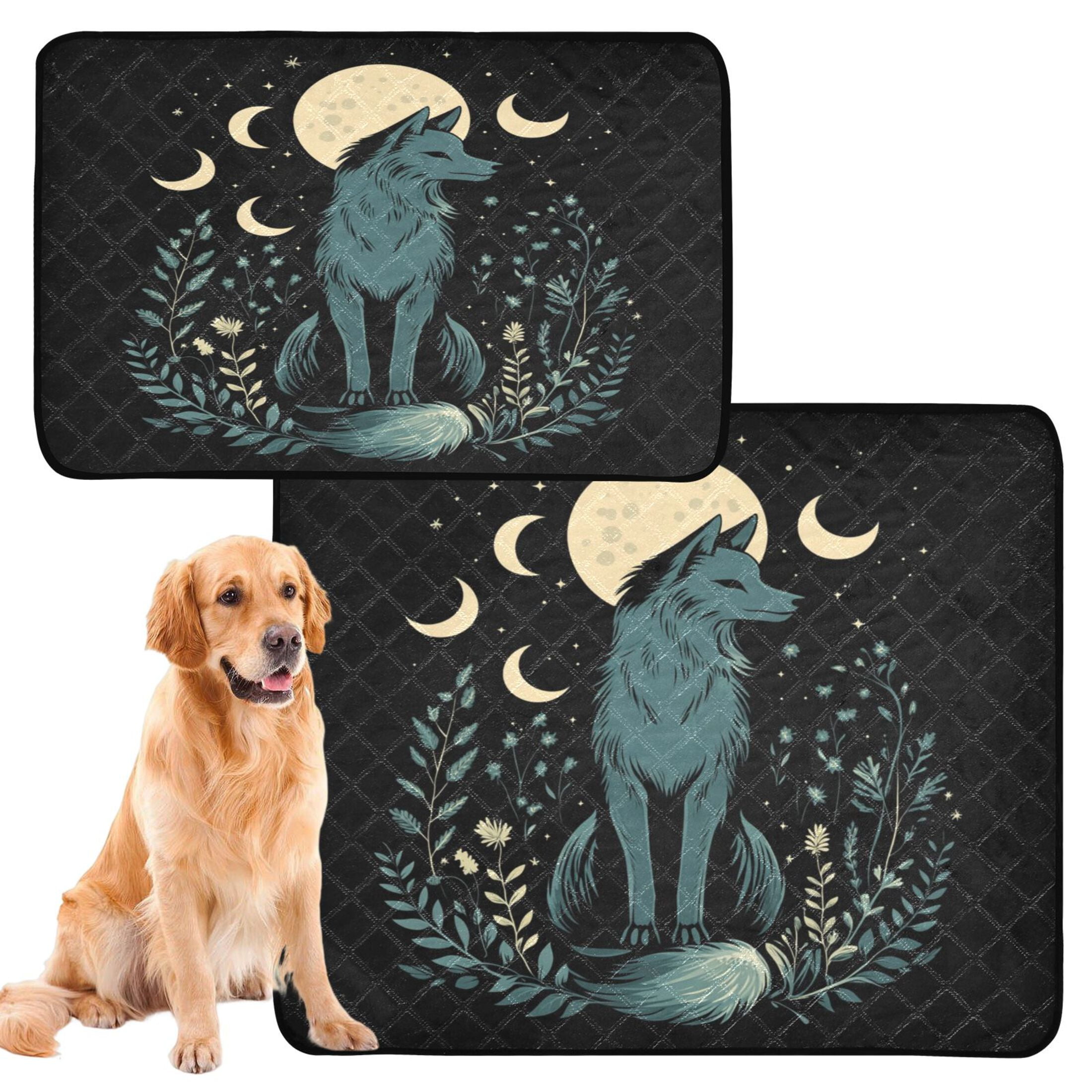 Qxltty The Moon Fox Cat litter Pads Pet Set of 3 Diaper Mats Center Anti-leakage Layer Absorbent Soft and Comfortable