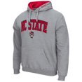 thumbnail image 2 of Men's Colosseum Heather Gray NC State Wolfpack Arch & Logo 3.0 Pullover Hoodie, 2 of 3