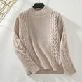 thumbnail image 2 of JYnXIANTI Womens Oversized Sweaters Solid Color Crewneck Long Sleeve Casual Loose Pullover Knit Vintage Warm Tops, 2 of 7