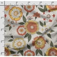 thumbnail image 2 of Soimoi Bird & Flowers Printed, Cotton Fleece, Fabric by The Yard Sewing DIY Stretch Fabric 56 Inches Wide, WarmFabric for Hats, Coats, Gloves, Blankets, Yellow & Green, 2 of 5