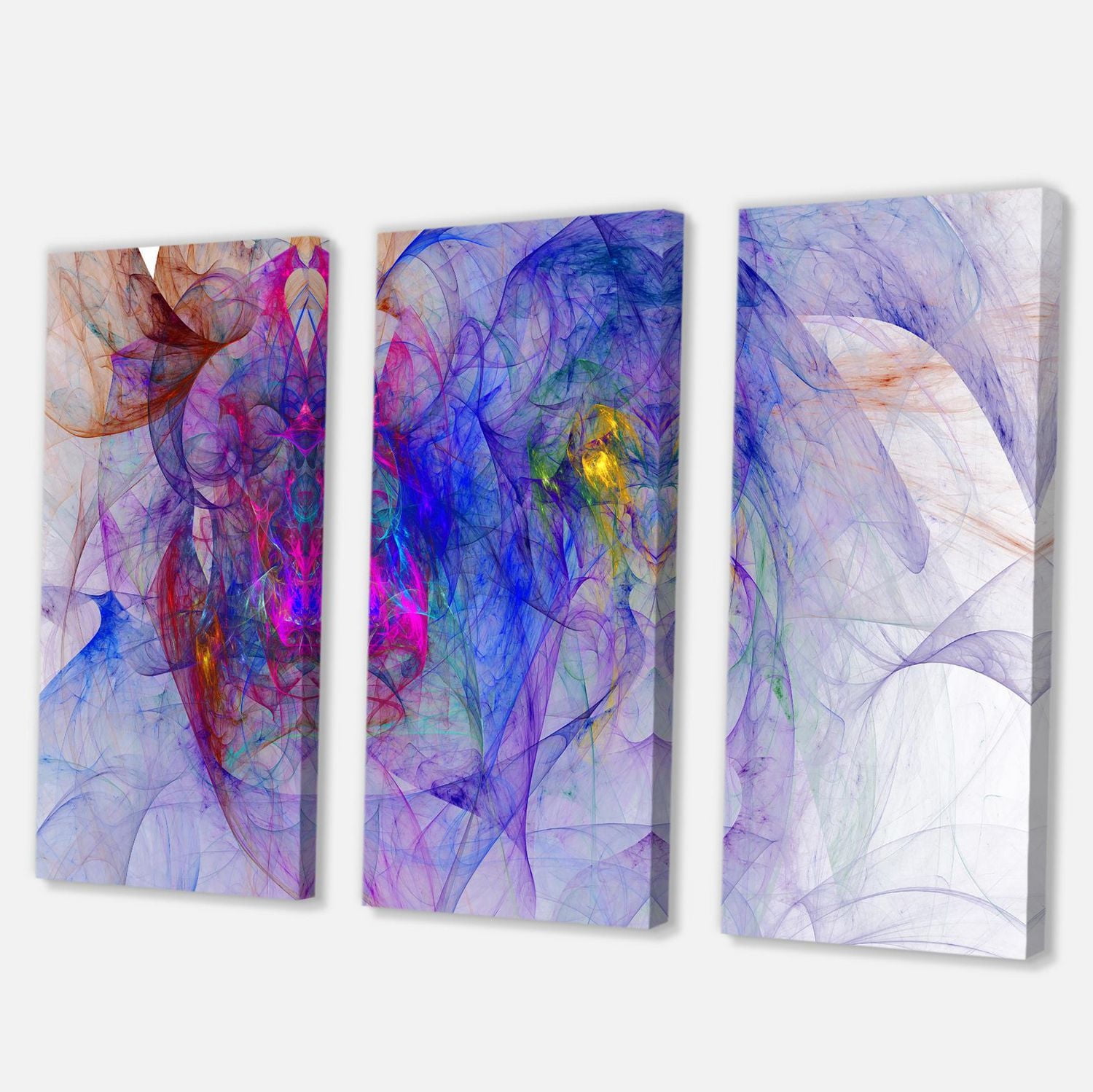 Designart Blue Mystic Psychedelic Texture Canvas Wall Art