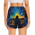 thumbnail image 2 of Lsque Abstract Starry Sky Printed Women's Running Shorts with Liner Pockets,Elastic Quick Dry Workout Athletic Gym Yoga Shorts,Womens High Waist Shorts-Small, 2 of 9